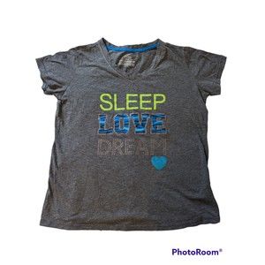 Womens Unbranded Gray Sleep Love Dream Tee Shirt Top Cotton Blend XXL Light Airy